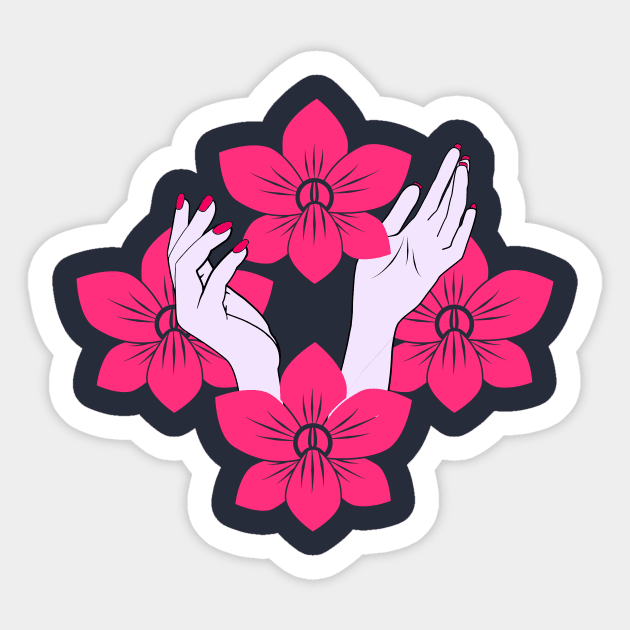 Pink orchid Sticker by EuGeniaArt